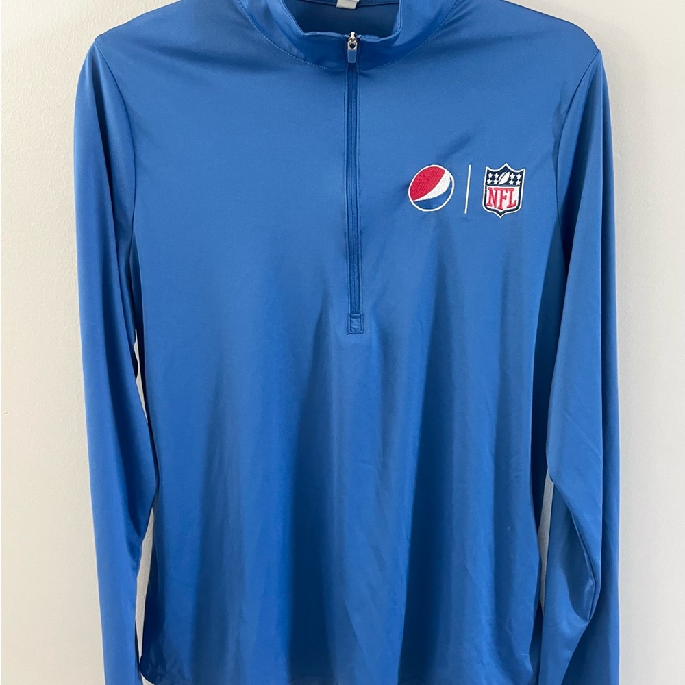 Dunbrooke Authentic Pepsi NFL Royal Blue Zip Neck Pullover Size XL
